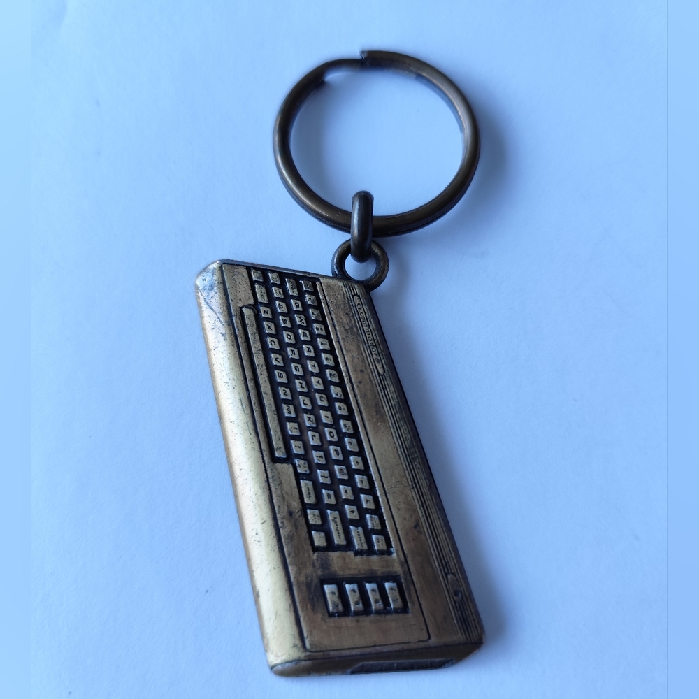 Vintage COMMODORE Computer Keyboard Keychain Rare